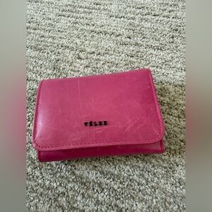 Velez Colombias Womans Leather Wallet Pink And Orange Inside